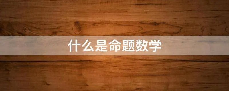 什么是命题数学