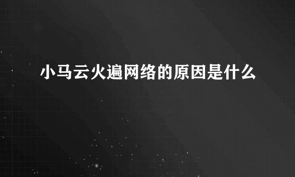 小马云火遍网络的原因是什么