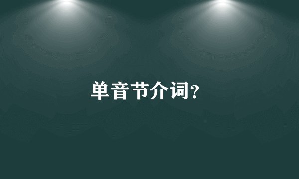 单音节介词？