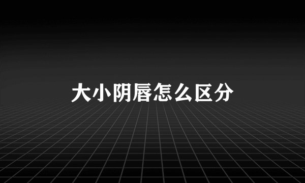 大小阴唇怎么区分