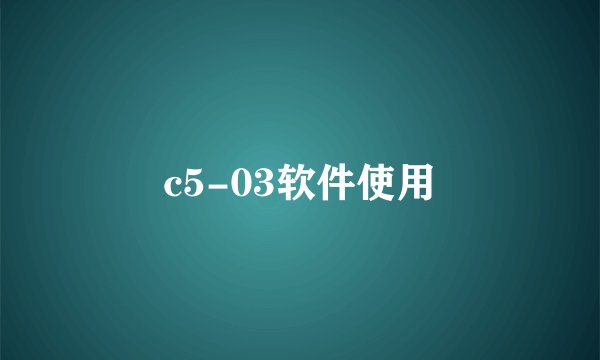 c5-03软件使用