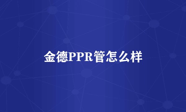 金德PPR管怎么样