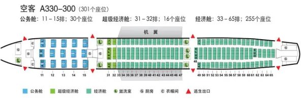 祥鹏航空空客A330座位图