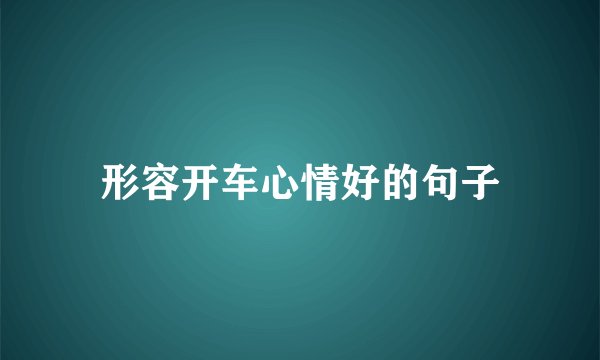 形容开车心情好的句子