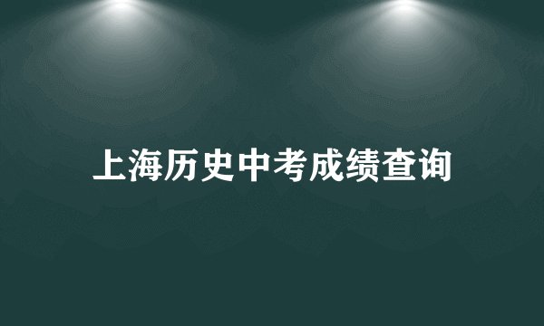 上海历史中考成绩查询