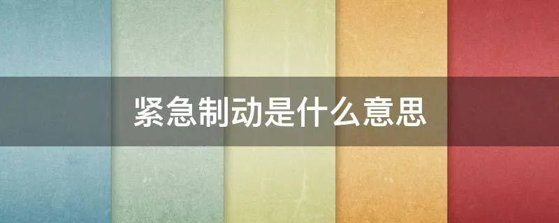 紧急制动是什么意思