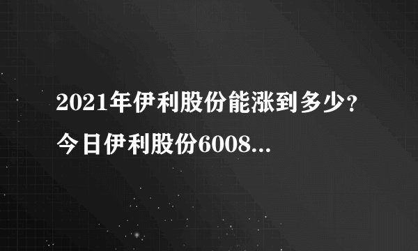 2021年伊利股份能涨到多少？今日伊利股份600887股价如何？伊利股份股票一般价格？