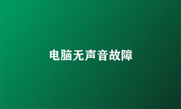 电脑无声音故障