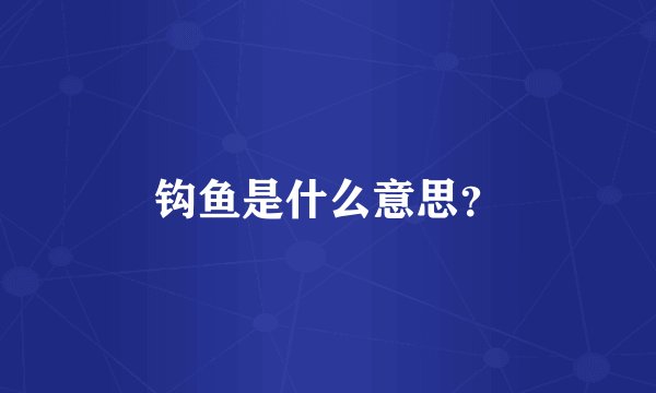 钩鱼是什么意思？