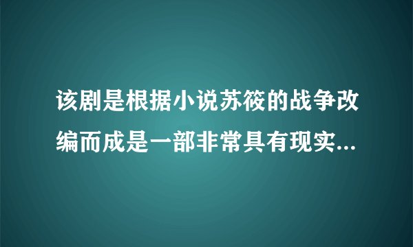 该剧是根据小说苏筱的战争改编而成是一部非常具有现实意义的作品