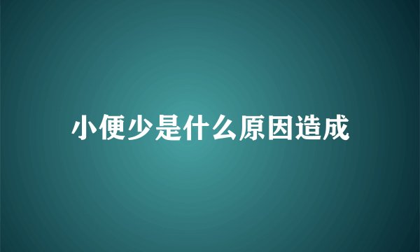 小便少是什么原因造成