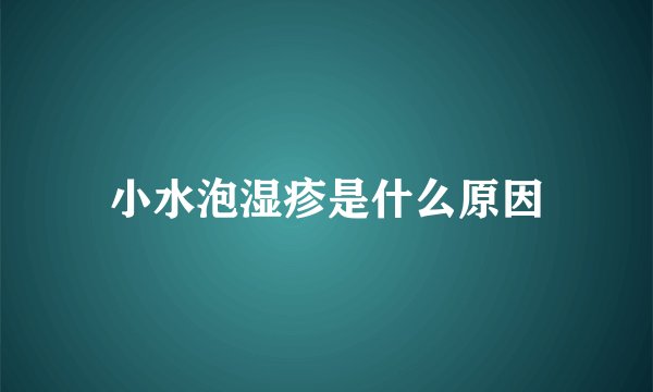 小水泡湿疹是什么原因